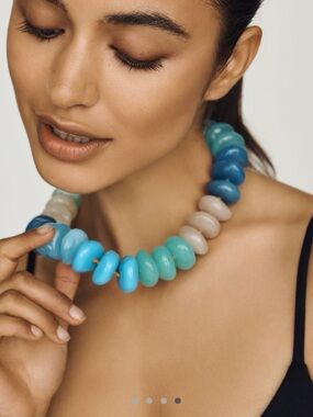 NWT $78 retail #Anthropologie. #StatementNecklace Chunky Blue Gradient Bead